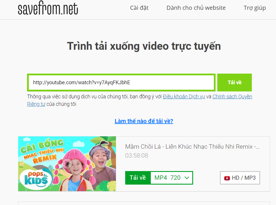 tải video facebook bằng savefrom.net