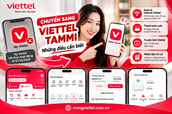 My Viettel chuyển sang Viettel Tammi